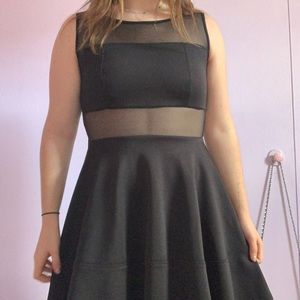 GUESS Black Mesh Cut-Out Dress